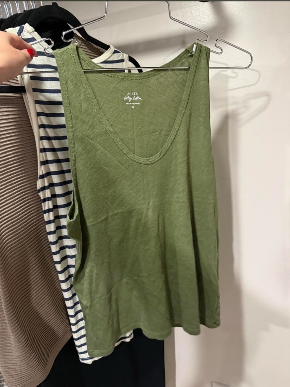 Madewell Olive Green Scoop Neck Tank 100% Cotton